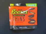 (1) Bag Of Reese's Dark Chocolate Peanut Butter Cups Thins 7.37 Oz Share Pack ^