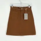 Everlane Women's The Patch Pocket Skirt Size 00 Ochre