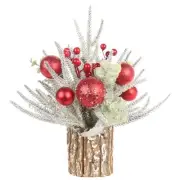 Small Christmas Tree Artificial Mini Tabletop Xmas Decorations with Ball Orna...