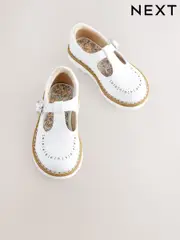 White Standard Fit (F) T-Bar Shoes (E36067) | $44 - $48
