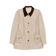 [Blazé Milano] Blazé Milano Clelia Corduroy-collar Wool Jacket 00 NUMERIC NEUTRALS