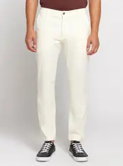 GUESS White Low-Rise Straight-leg Angel Chino Pants Size: 28, Elastane