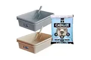 Cat Mate 3 Piece Litter Kit Sieve Tray with Scoop + 7kg Litter - 2 Colours