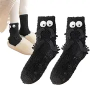 Socks | Cozy, Coral Fleece, Funny, Big Eyes, Cute, Comfy, 3D Doll | Creative Matching Socks, Sleep Socks, Warm, Slipper Socks | Women Men Couples Pochy