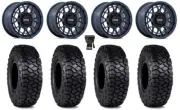 KMC Technic 15" Wheels Blue 30" Intersect Tires Ranger XP 9/1K
