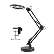 5X Magnifying Glass with LED Light Magnifier Craft with Reading Desk Stand Lamp
