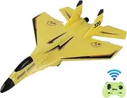 RC Airplane with Light Model Aircrafts EPP Foam Fighter Rechargeable Gliding Airplane Yellow One Size