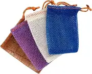 BIUDECO 4pcs Exfoliating Soap Net Foaming Net Pouch Sturdy Nylon Quick Dry Outdoor Soap Bar Scrubber Pouch