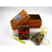 Keepsake Jewelry Trinket Box for Mementos Desk Items w/ Mini Journal + Potpourri