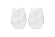 2pc Tempa Skylar Frost Stemless Red White Wine Glass Drinkware Bar Set