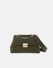 Carolina Herrera Baret Bag Khaki Leather Stones