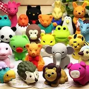 URSKYTOUS 60Pcs Animal Erasers Desk Pets for Kids Animal Pencil Erasers Bulk Puzzle Erasers Toys Gifts for Classroom Prizes,Game Reward,Treasure Box,Easter Egg Fillers,Goodie Bag Stuffers,Party Favors