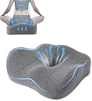 SooPii Seat Cushion for Office Desk Chair,Memory Foam,Sciatica and Tailbone Pain Relief Cushion,Coccyx Cushion for Car,Desk Chairs,Wheelchair,Large