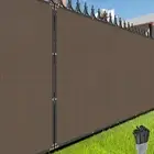 6ft Brown Privacy Fence Screen Mesh HDPE Netting Fabric w/ Grommets for Backyard