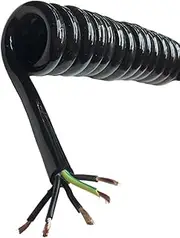 Spring Power Cord, Coiled Extension Cord, 5 Core 13AWG Spiral Telescopic Wire 2.5mm Square Spring Wire Stretch 1-15 Meters Spring Cable Spiral Extension(Stretch 10 Meter)