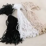 100 Pcs Cotton Hang Tag Rope Cords Bullet String Snap Lock Pin Garment Label DIY