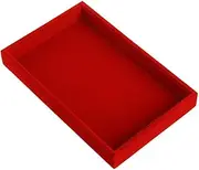 Youngy Stackable Jewelry Trays Inserts Velvet Catch All Jewelry Display Tray Case - Red