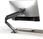 Monitor Arm Gas Single Monitor Desk Mount, 17-32 Inch Gas Spring Monitor Arm, Fully Adjustable Single Monitor Mount with Clamp and Grommet Base, Holds up to 22.0lbs Monitor Desk Mount(Gun Gray)