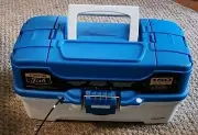 Plano Synergy Fishing Ready Set Fish 180 Piece Tackle Box, Medium, Blue / White