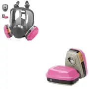 Full Face Respirator Mask with 2 Pairs 60925 Filters - Reusable Full Face Gas...