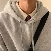 Plain Oversized Hoodie Light Gray - XL