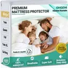 100% Waterproof Mattress Protector, King Size, Fitted Sheet with Deep Pockets...