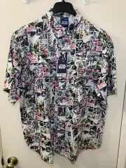 Columbia Super Tamiami PFG Star Wars Men's L Short Sleeve Vented Button Up NEW