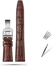 [BANDKIT] 20mm 21mm 22mm Cowhide Leather Watch Band Replacement for IWC Portugieser Porotfino Family PILOT'S Watches Strap Folding Buckle