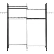 Adjustable Over Washer and Dryer Storage Shelf with Rods and Hooks