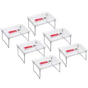 6x Boxsweden Crystal Elevated Storage Shelf/Tray 31cm Fridge/Pantry Organiser
