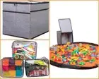 XXL Toy Storage Organizer with 51" Play Mat - Collapsible Fabric Storage Box ...