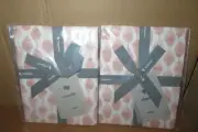 West Elm Organic Stamped Dot EURO Shams Set of Two Rosette Brand New