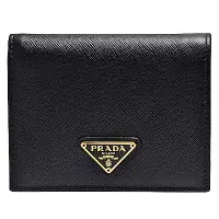 在飛比找Yahoo奇摩購物中心優惠-PRADA SAFFIANO TRIANG系列金色三角LOG