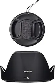 HB-N106 Lens Hood Cover & 55mm Lens Cap Compatible for Nikon D5600 D5500 D3500 D3400 kit AF-P DX 18-55mm f/3.5-5.6G VR Lens (1+1 Pack)