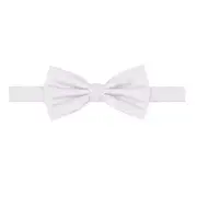 Men's Woven Subtle Mini Squares Adjustable Pre-Tied Banded Bow Tie White