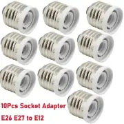 10Pcs E27 E26 to E12 Socket Adapter Candelabra Screw Socket Reducer Converter