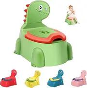 Kids Potty Seat - Dinosaur Potty Training Seat with Lid, Comfortable Toddler Toilet Seat for Boys and Girls Aged 1-6 Years Old(Green)