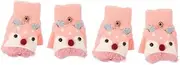 [LIFKOME] 2 Pairs Children's Flip Gloves Ladies Mittens Cartoon Winter Mittens Wind-proof Gloves Christmas Warm Gloves Kids Winter Mittens Over Mittens Thicken Clamshell Pink Yarn