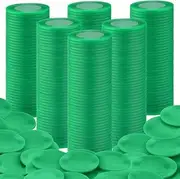 Coopay 500 Pieces Plastic Poker Chips, 1 Inch Bingo Chips Bulk Learning Counters Disks Poker Card Game, Counting Markers for Math Practice, Game Tokens and Teaching Rewards, 25 mm (Green)