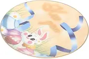 Hoement Cartoon Easter Bunny Decorative Porcelain Plate Serving Dish for Fruits Snacks and Desserts Unique Home Food Plate for Spring Celebrations and Festive Gatherings