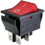 5pcs Rocker Switch 16A 250VAC With Red Light RK1-01 4 pins