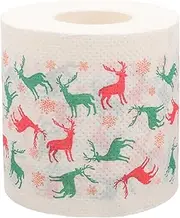 minkissy 1 Roll Christmas Deer Tissue Christmas Toilet Paper Christmas Tissue Paper Christmas Decor Lovely Paper Xmas Printed Paper Table Tissue Christmas Supply Wood Pulp