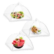 3 Pack Food Covers 12 Inch Pop-Up Encrypted Mesh Plate Serving Tents, Fine