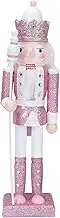 Nutcracker Soldier Wooden Nutcracker Ornaments Christmas Nutcracker Figure Decor Christmas Decorations for Festival Indoor Outdoor Decor (Pink)