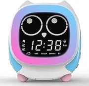 Addo Kids Alarm Clock,Sunrise/Sunset Simulation Bedside Lamp, Grow Children's Clock Trainer with Bluetooth, White Noise Sleep Sounds Wake Up Clock Owl iTOMA CKS912