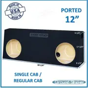 Chevy Silverado Single Cab 12" Dual Vented Ported Sub Box Subwoofer Enclosure