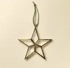 Hearth & Hand Textured Glass Star CHRISTMAS TREE ORNAMENT Magnolia BRASS