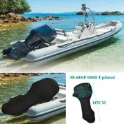 600D Full Outboard Boat Motor Engine Cover Dust Rain Protection Black 25hp-60hp