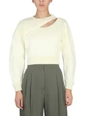 [Alexander McQueen] Alexander McQueen-Cropped Sweatshirt-Donna 36