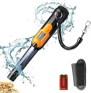 Vertimia Metal Detector Pinpointer, Professional Waterproof Handheld Pin Pointer Wand, 3 Modes Search Treasure Pinpointing Finder Probe with LCD Display for Adult, Kids, 9V Battery Included - Orange
